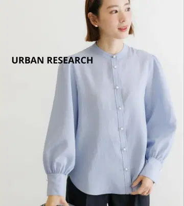 URBAN RESEARCH 펄 단추 개더 블라우스