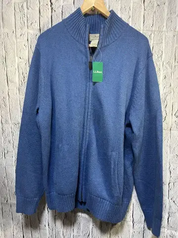 미사용 새상품 L.L.Bean 파랑 집업 니트 스웨터 M (일본 L)