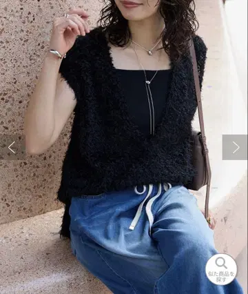 RIVE DROITE 페더 튤 베스트 F 사이즈 블랙