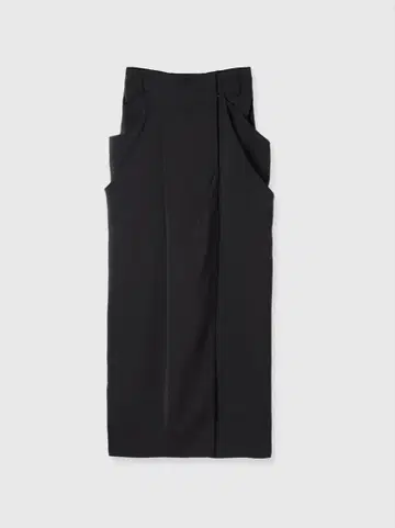 아뉴앙스 빈티지 새틴 드레이프 스커트 BLK S 사이즈