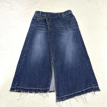beatrice 일본제 면 혼방 비대칭 데님 스커트 컷오프