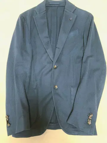 LARDINI 다크 그레이 스트라이프 테일러드 자켓