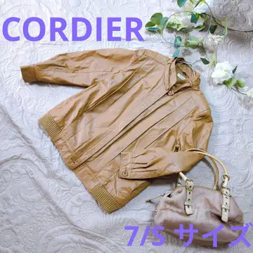 [CORDIER] 브라운 가죽 7/S 사이즈 자켓 목 벨트