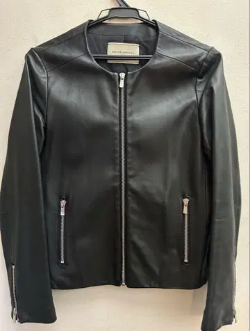 UNITED ARROWS 블랙 가죽 자켓 38
