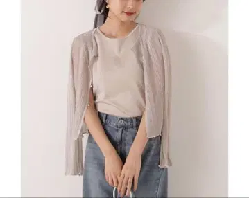 미사용 새상품 시어 리브 니트 앙상블