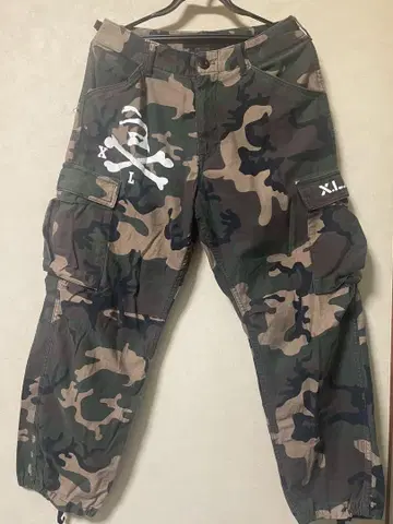 XL 카모플라쥬 카고 팬츠 해골 프린트