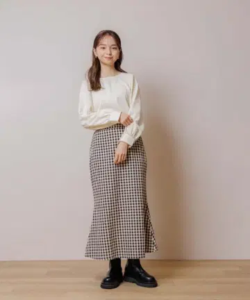 flower 해피 깅엄 스커트