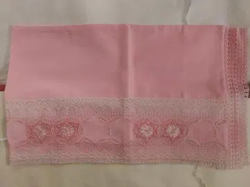 벨벳 기모노 숄 자수 레이스 핑크