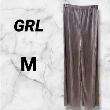 0747 그레일 와이드 팬츠 플리츠 팬츠 벨로아 연보라색 광택 M