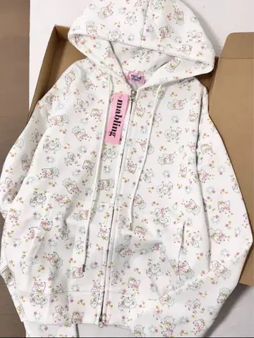 mabling 유니콘 꽃무늬 집업 후드티