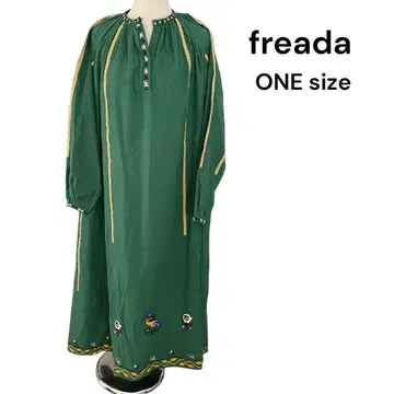 freada 프리다 IND 스트라이프 버드 자수 원피스