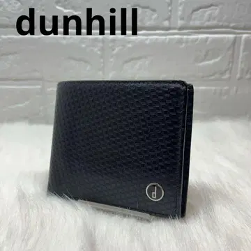 dunhill 던힐 이단 접이식 지갑 블랙 가죽 체크