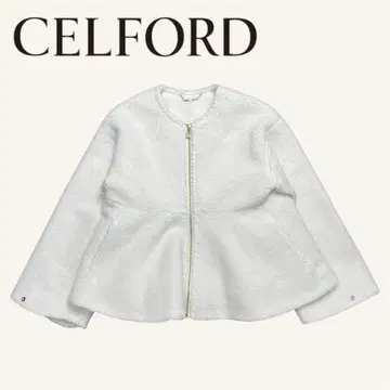 새상품급 CELFORD 보아 라무 셀 자켓 셀포드 화이트