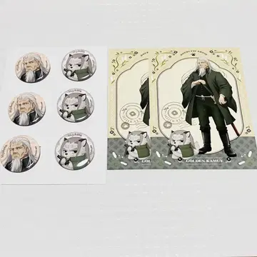 [ 3개 세트 + 덤 2개 ] 골든 카무이 동물 포즈 히지카타 캔뱃지