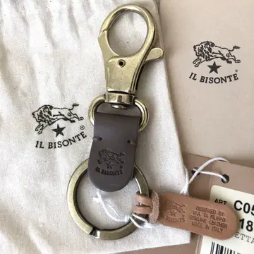 새상품 일비종떼 IL BISONTE 키링 키케이스 그레이