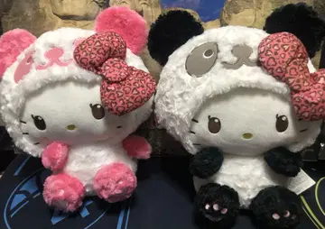 팬더 헬로키티 하트 레오파드 무늬 고져스 BIG 봉제 인형 2세트