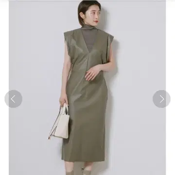 미사용 새상품 SNIDEL 스나이델 레이어드 민소매 원피스 카키