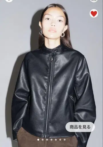 H&M 코딩 바이커 자켓 M 가죽 자켓 블랙