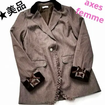 axes femme 테일러드 자켓 레이스 벨벳 비쥬 버튼