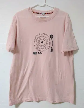 Paul Smith 핑크 T셔츠 레코드 디자인