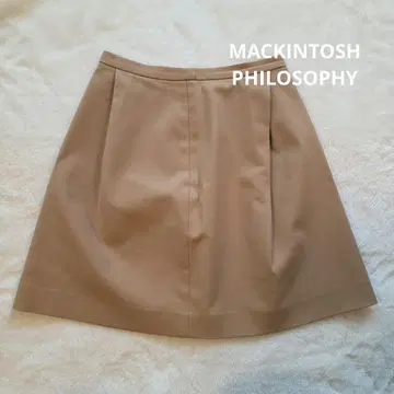 베이지 플레어 스커트 뒷지퍼