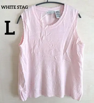 WHITE STAG 핑크 슬리브리스 스웨터 L