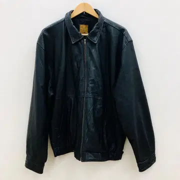 GEAR 가죽 자켓 천연 가죽 지퍼 달린 가죽 점퍼 블랙