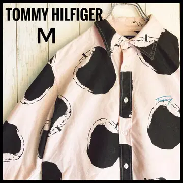 [레어] 타미힐피거 올 패턴 애플 로고 핑크 계열 M