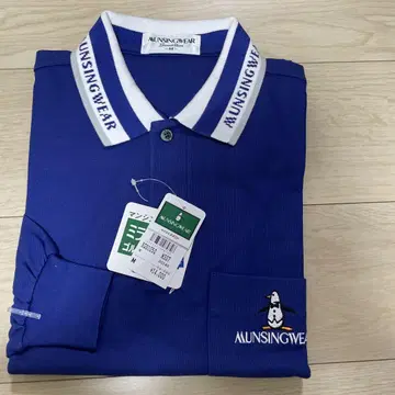 Munsingwear 파랑 긴팔 피케 셔츠 M 골프