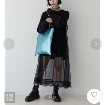 jouetie 튤 레이어드 원피스 블랙