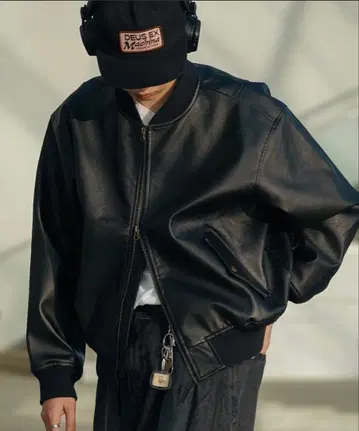 Bleme 더블 지퍼 MA-1 봄버 자켓 M 블랙