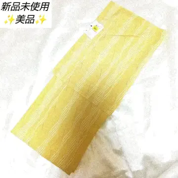 초가을 샤 소재 새상품 코몬 기모노 프리 사이즈 옐로우 컬러 산부키