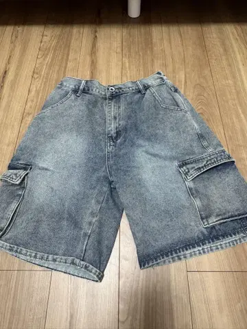 데님 카고 숏팬츠 허리밴딩
