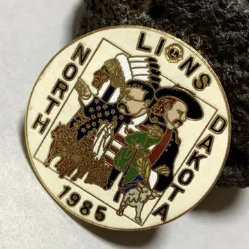 LIONS NORTH DAKOTA 1985 기념 핀 배지 골드 계열 02