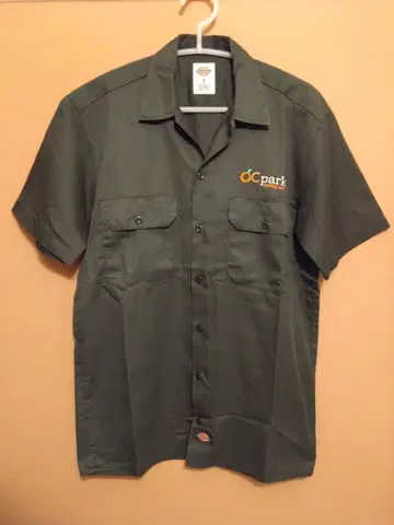 Dickies OCpark 반팔 워크 셔츠 S 다크 그린