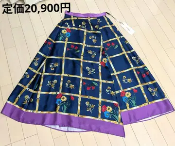 플레어 스커트 꽃무늬 자수 사이즈 38