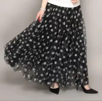 [ 새상품 ] Anne Coquine 프린트 튤 볼륨 롱 스커트 M