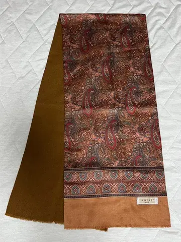 LAUTREC ravi 실크 울 머플러 페이즐리 무늬