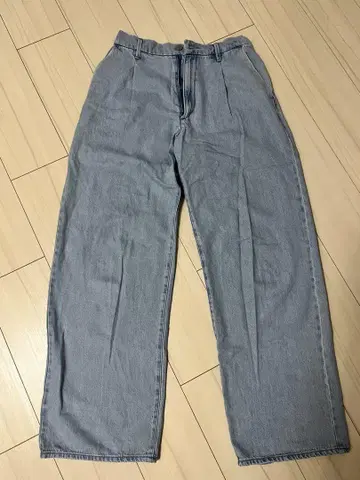 유니클로 드레이프 데님 턱 팬츠 S