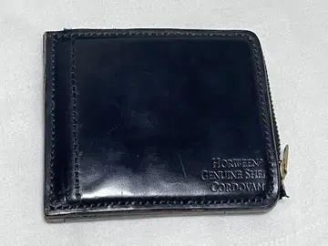 호윈 쉘 코도반 L자 지퍼 미니 지갑 블랙