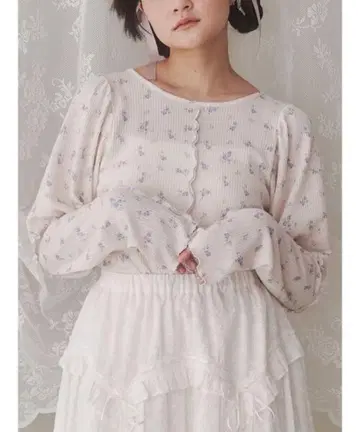merry jenny flower 퍼프 슬리브 tops