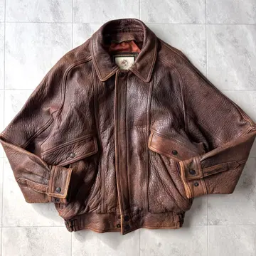 [빈티지] A-2 타입 라무 가죽 자켓 플라이트 자켓 M 짧은 기장