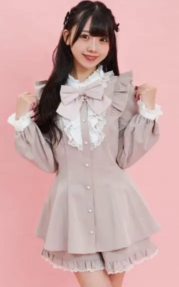 Secret Honey 액세서리 리본 레이스 프릴 셋업