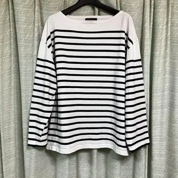 IENA LA BOUCLE 루미노아 별주 패널 보더 티셔츠 이에나 블랙