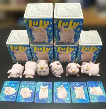 LuLu 2 돼지 피규어 세트 6개