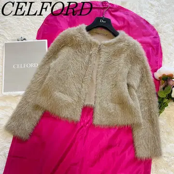 [ 새상품급 ] CELFORD 샤기 니트 가디건 베이지 S 노카라