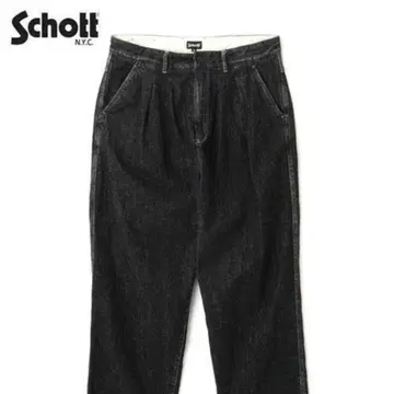 미사용 새상품 Schott (샷) 2턱 데님 32 블랙