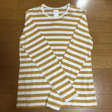 마이요 maillot 보더 티셔츠 겨자색