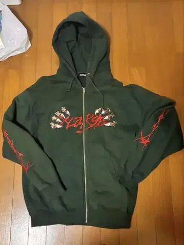 XLARGE 그린 집업 후드티