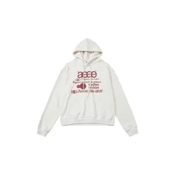 Aeae 후드 부착 크림색 후드티